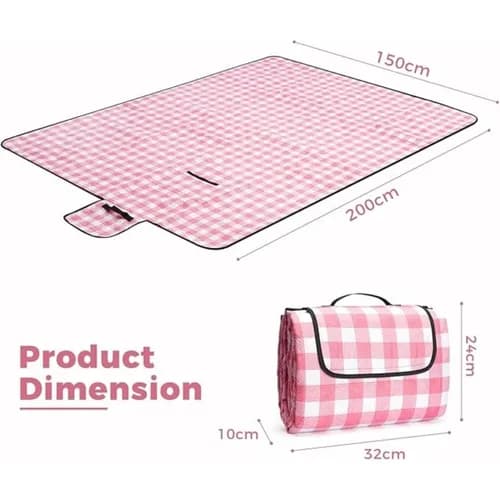 tapis de plage à motif de carreaux vichy