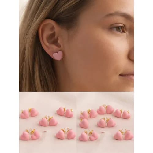 Boucles d'oreilles tendance Pinterest en argile polymère - Clous en acier inoxydable | Bijoux faits main Maroc