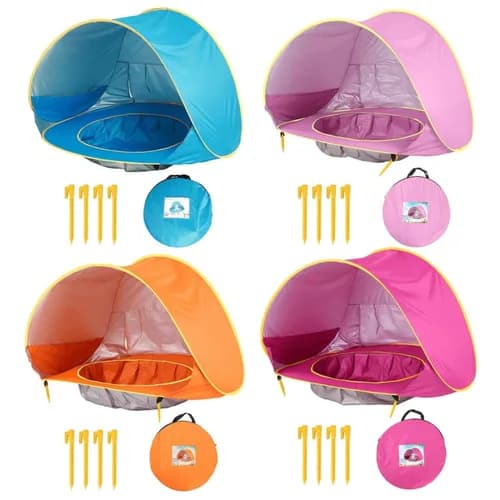 Tente de plage pop-up pour bébé avec mini piscine intégrée