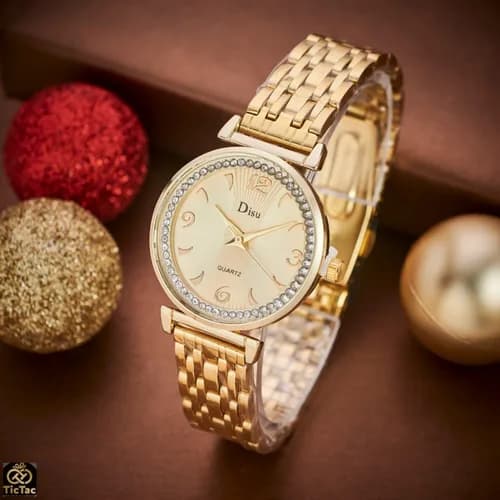 Montre Disu Quartz femme en acier doré